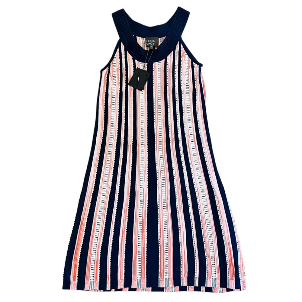 🦩 Leo & Sage Striped Knit Midi Dress - Size S